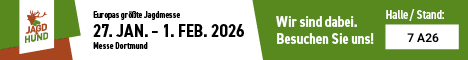 Banner der Messe "Jagd & Hund" in Dortmund